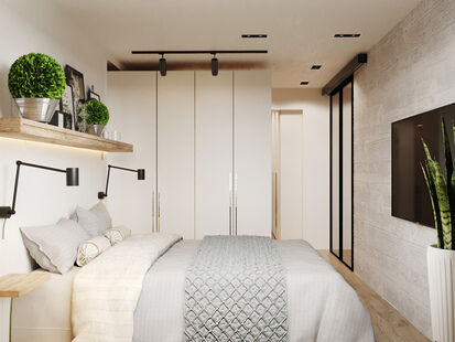 Фото № 3: Дизайн-проект трехкомнатной квартиры 62.9  м² Стиль Эклектика для ЖК Московский