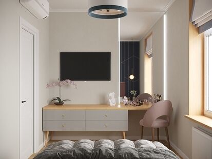 Фото № 1: Дизайн-проект двухкомнатной квартиры 55.2  м² Скандинавский стиль для ЖК Опалиха О3