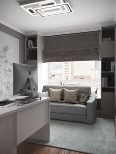 Фото № 6: Дизайн-проект трехкомнатной квартиры 51.64  м² Современный стиль для ЖК Мещерский Лес