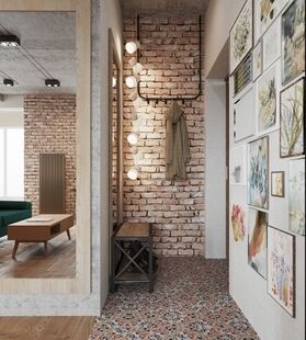 Фото № 2: Дизайн-проект однокомнатной квартиры 37.5  м² Стиль Лофт для ЖК в г. Апрелевка