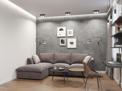 Фото № 1: Дизайн-проект двухкомнатной квартиры 59.2  м² Современный стиль для ЖК в г. Красногорск