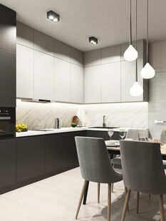 Фото № 6: Дизайн-проект двухкомнатной квартиры 59.2  м² Современный стиль для ЖК в г. Красногорск