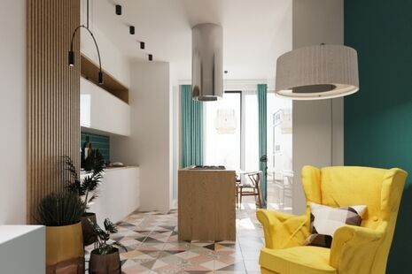 Фото № 2: Дизайн-проект трехкомнатной квартиры 82.2  м² Современный стиль для ЖК в Грузии