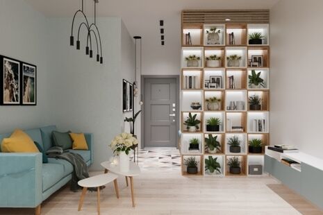 Фото № 3: Дизайн-проект трехкомнатной квартиры 82.2  м² Современный стиль для ЖК в Грузии