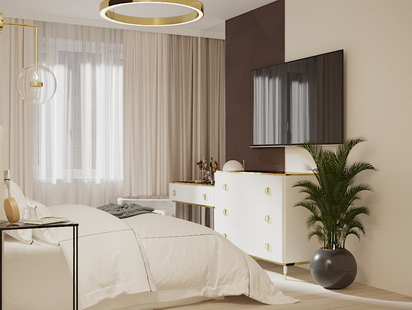 Фото № 4: Дизайн-проект двухкомнатной квартиры 67.75  м² стиль Модернизм для ЖК Московский