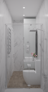 Фото № 5: Дизайн-проект двухкомнатной квартиры 67.75  м² стиль Модернизм для ЖК Московский