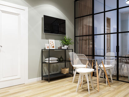 Фото № 3: Дизайн-проект квартиры-студии 30.28  м² Скандинавский стиль для ЖК Московский