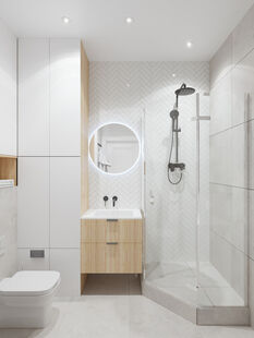 Фото № 2: Дизайн-проект квартиры-студии 30.28  м² Скандинавский стиль для ЖК Московский