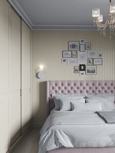 Фото № 6: Дизайн-проект спальни 18.01  м² Стиль Американская классика для ЖК в г. Казань