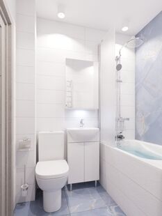 Фото № 2: Дизайн-проект однокомнатной квартиры 33.97  м² Стиль Минимализм для ЖК Московский