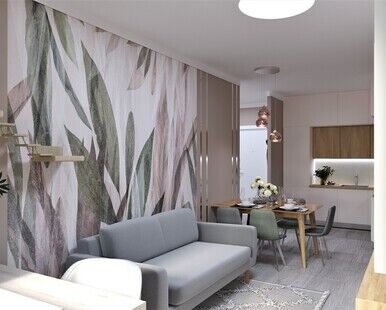 Фото № 4: Дизайн-проект трехкомнатной квартиры 65.4  м² Стиль Контемпорари для ЖК Одинбург