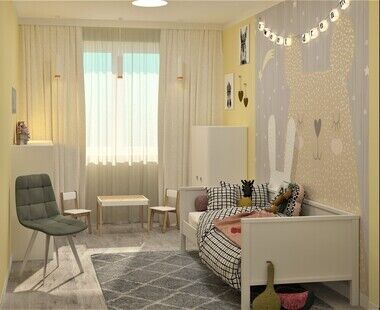 Фото № 3: Дизайн-проект трехкомнатной квартиры 65.4  м² Стиль Контемпорари для ЖК Одинбург