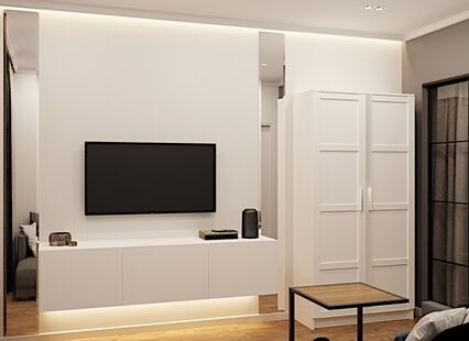 Фото № 5: Дизайн-проект однокомнатной квартиры 35.46  м² Скандинавский стиль для ЖК Красногорский