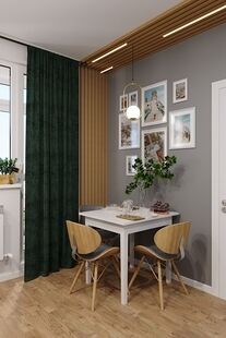 Фото № 3: Дизайн-проект однокомнатной квартиры 35.46  м² Скандинавский стиль для ЖК Красногорский