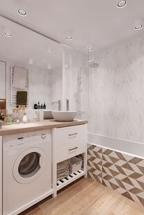 Фото № 2: Дизайн-проект однокомнатной квартиры 35.46  м² Скандинавский стиль для ЖК Красногорский