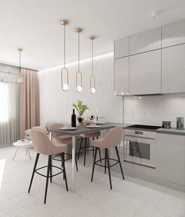 Фото № 1: Дизайн-проект двухкомнатной квартиры 39.71  м² Стиль Контемпорари для ЖК Лайф - Ботанический Сад