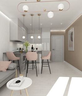 Фото № 3: Дизайн-проект двухкомнатной квартиры 39.71  м² Стиль Контемпорари для ЖК Лайф - Ботанический Сад