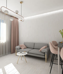 Фото № 6: Дизайн-проект двухкомнатной квартиры 39.71  м² Стиль Контемпорари для ЖК Лайф - Ботанический Сад