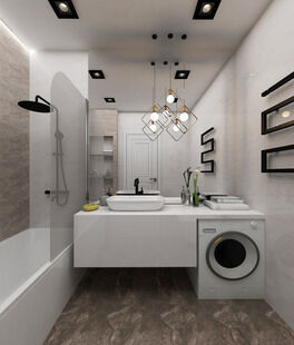 Фото № 2: Дизайн-проект двухкомнатной квартиры 39.71  м² Стиль Контемпорари для ЖК Лайф - Ботанический Сад