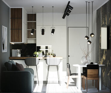 Фото № 1: Дизайн-проект двухкомнатной квартиры 64.8  м² Стиль Лофт для ЖК Селигер Сити