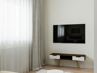 Фото № 3: Дизайн-проект двухкомнатной квартиры 60.84  м² Современный стиль для ЖК Усово Парк