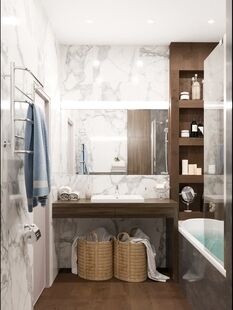 Фото № 2: Дизайн-проект четырехкомнатной квартиры 87.81  м² стиль Модернизм для ЖК Фестиваль Парк