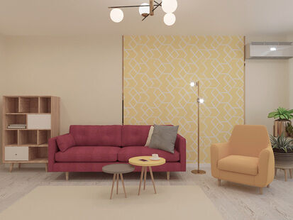 Фото № 4: Дизайн-проект трехкомнатной квартиры 83.99  м² Стиль Фьюжн для ЖК Московский