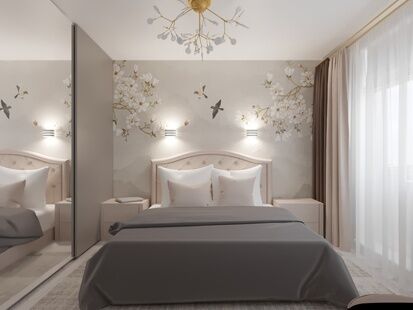 Фото № 6: Дизайн-проект трехкомнатной квартиры 83.99  м² Стиль Фьюжн для ЖК Московский