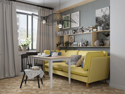 Фото № 5: Дизайн-проект квартиры-студии 28.9  м² Скандинавский стиль для ЖК в г. Пермь