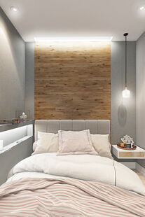 Фото № 6: Дизайн-проект однокомнатной квартиры 40.7  м² Современный стиль для ЖК Лесопарковый