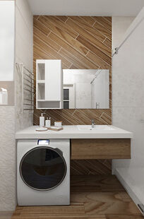 Фото № 5: Дизайн-проект однокомнатной квартиры 40.7  м² Современный стиль для ЖК Лесопарковый