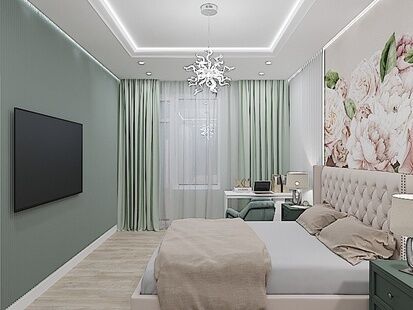 Фото № 2: Дизайн-проект двухкомнатной квартиры 64.37  м² Стиль Фьюжн для ЖК Жилые кварталы