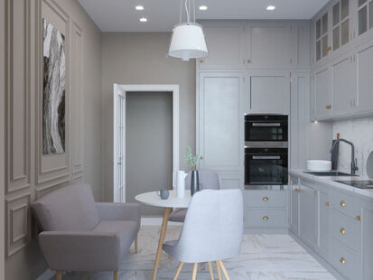 Фото № 3: Дизайн-проект однокомнатной квартиры 43.48  м² Стиль Современная классика для ЖК Скандинавский