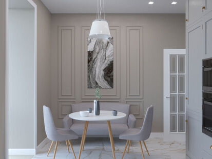 Фото № 6: Дизайн-проект однокомнатной квартиры 43.48  м² Стиль Современная классика для ЖК Скандинавский