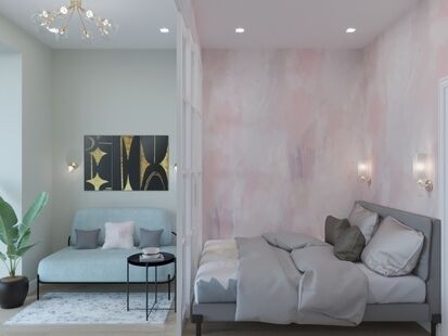 Фото № 4: Дизайн-проект однокомнатной квартиры 43.48  м² Стиль Современная классика для ЖК Скандинавский