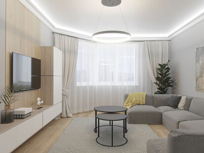 Фото № 2: Дизайн-проект дома/коттеджа 166.2  м² Стиль Эклектика для одноэтажного дома в г. щелково