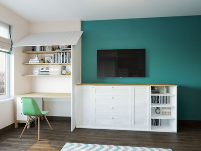 Фото № 1: Дизайн-проект детской 15.4  м² Стиль Контемпорари для ЖК Московский