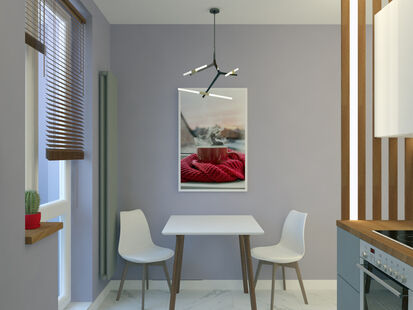 Фото № 1: Дизайн-проект однокомнатной квартиры 34.2  м² Стиль Минимализм для ЖК Рождественский