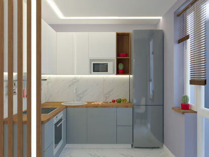 Фото № 5: Дизайн-проект однокомнатной квартиры 34.2  м² Стиль Минимализм для ЖК Рождественский