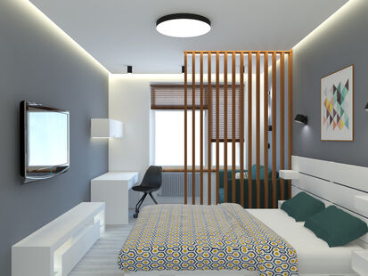 Фото № 6: Дизайн-проект однокомнатной квартиры 34.2  м² Стиль Минимализм для ЖК Рождественский