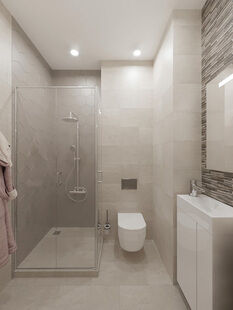 Фото № 4: Дизайн-проект трехкомнатной квартиры 80.7  м² стиль Модернизм для ЖК Маяковский