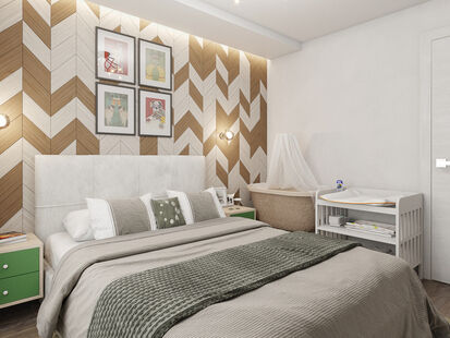 Фото № 1: Дизайн-проект двухкомнатной квартиры 48.38  м² Стиль Фьюжн для ЖК Московский