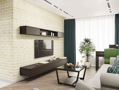 Фото № 5: Дизайн-проект двухкомнатной квартиры 48.38  м² Стиль Фьюжн для ЖК Московский