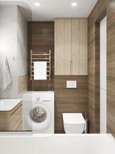 Фото № 3: Дизайн-проект двухкомнатной квартиры 48.38  м² Стиль Фьюжн для ЖК Московский