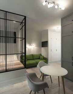 Фото № 5: Дизайн-проект квартиры-студии 32.7  м² Стиль Минимализм для ЖК Свой