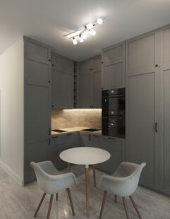 Фото № 1: Дизайн-проект квартиры-студии 32.7  м² Стиль Минимализм для ЖК Свой