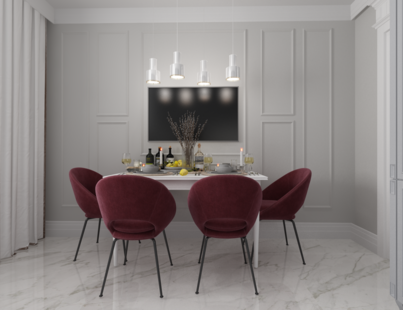 Фото № 4: Дизайн-проект трехкомнатной квартиры 94.9  м² Стиль Классика для ЖК Авеню