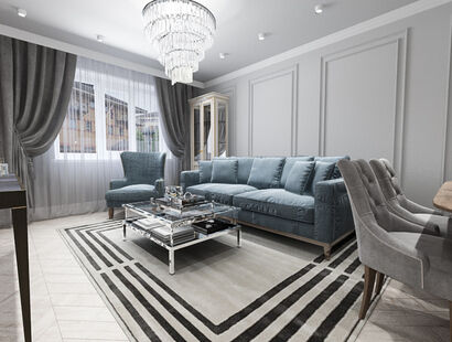 Фото № 2: Дизайн-проект трехкомнатной квартиры 94.9  м² Стиль Классика для ЖК Авеню
