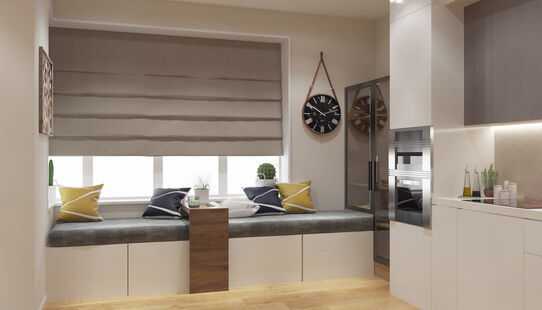 Фото № 5: Дизайн-проект двухкомнатной квартиры 75.6  м² Современный стиль для ЖК Первый Московский