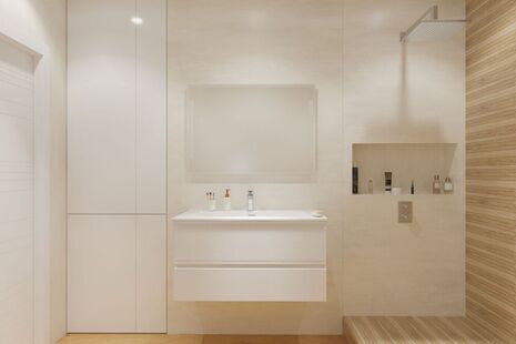 Фото № 6: Дизайн-проект двухкомнатной квартиры 75.6  м² Современный стиль для ЖК Первый Московский